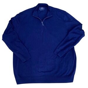 Vineyard Vines Mens Navy Cotton Cashmere Sweater Sz XXL Comfy Preppy Resortwear